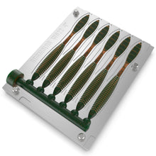 Load image into Gallery viewer, Aluminum Injection Soft Plastic Lure Multi-Cavity Mold For Fishing Bomb Shot Drop Shot Worm Bait 4" (6 Cavities)