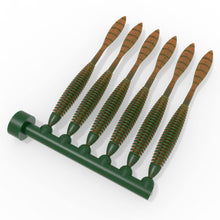 Load image into Gallery viewer, Aluminum Injection Soft Plastic Lure Multi-Cavity Mold For Fishing Bomb Shot Drop Shot Worm Bait 4" (6 Cavities)