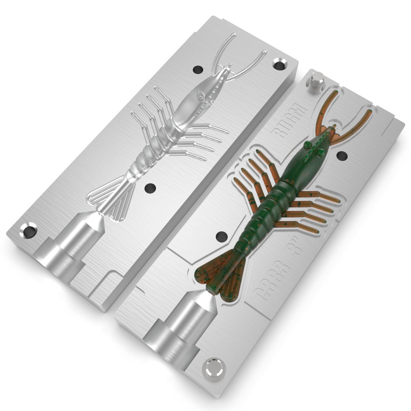 do it fishing lure molds Aluminum Injection Soft Plastic Lure Mold For Fishing Shrimp Bait 3