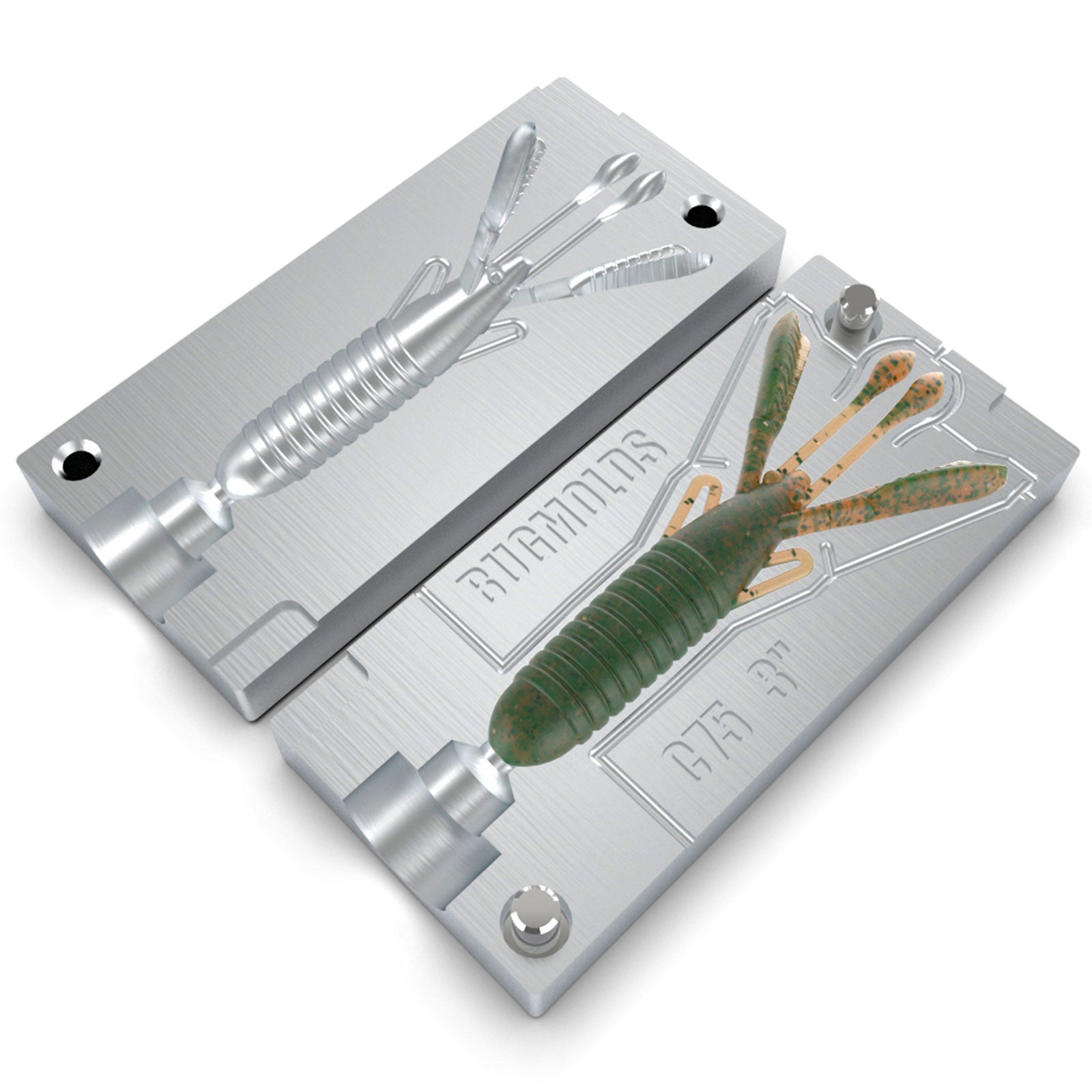 Aluminum Injection Soft Plastic Lure Mold For Fishing Cover Craw Flipp