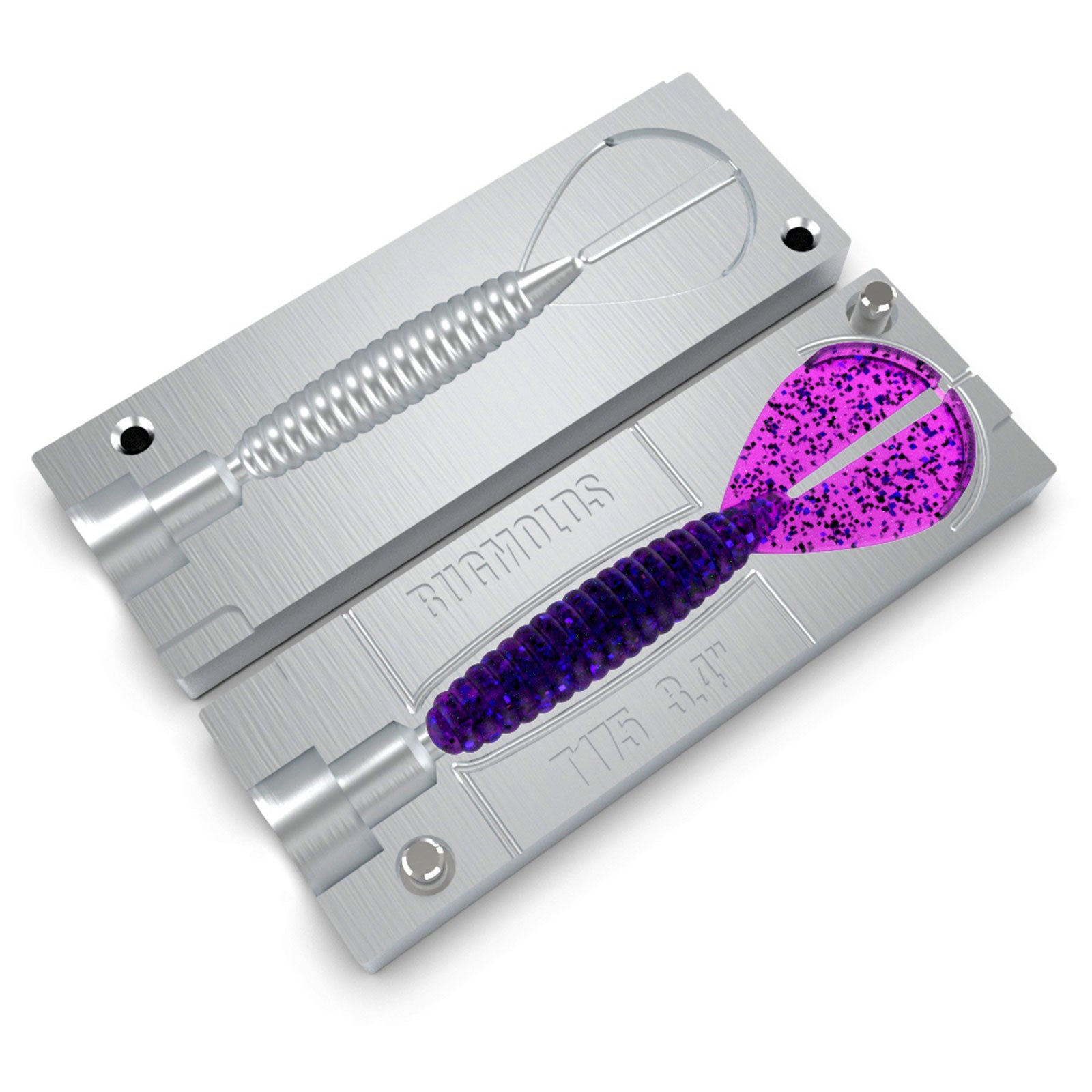 Twin Tail Menace Soft Plastic Fishing Lure Mold – 3.4 Inch, Make Your Own Baits