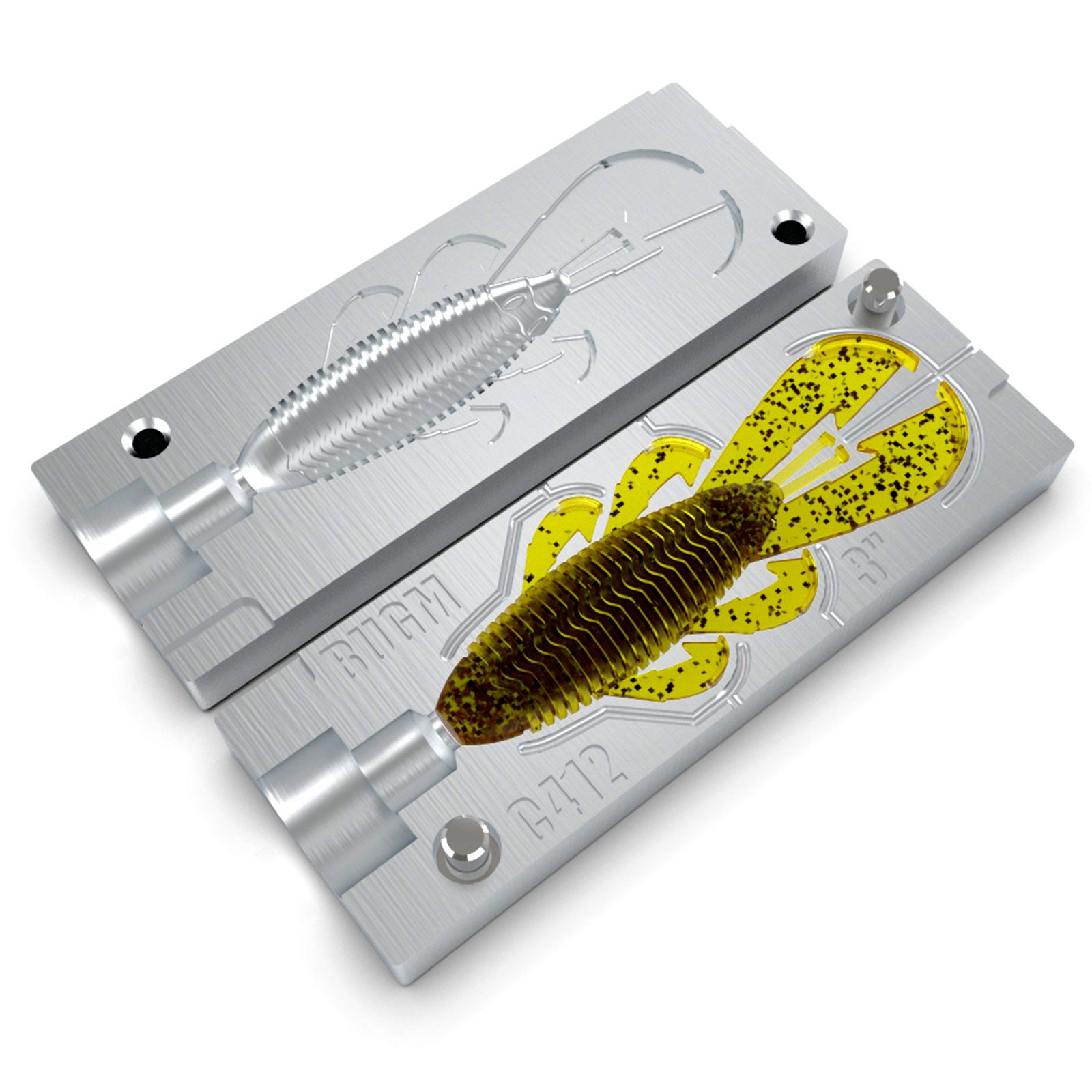 Aluminum Injection Soft Plastic Lure Mold For Fishing Bandito Craw Flipping Bait 4 Aluminum Injection Soft Plastic Lure Mold For Fishing Bandito Craw Flipping Bait 4