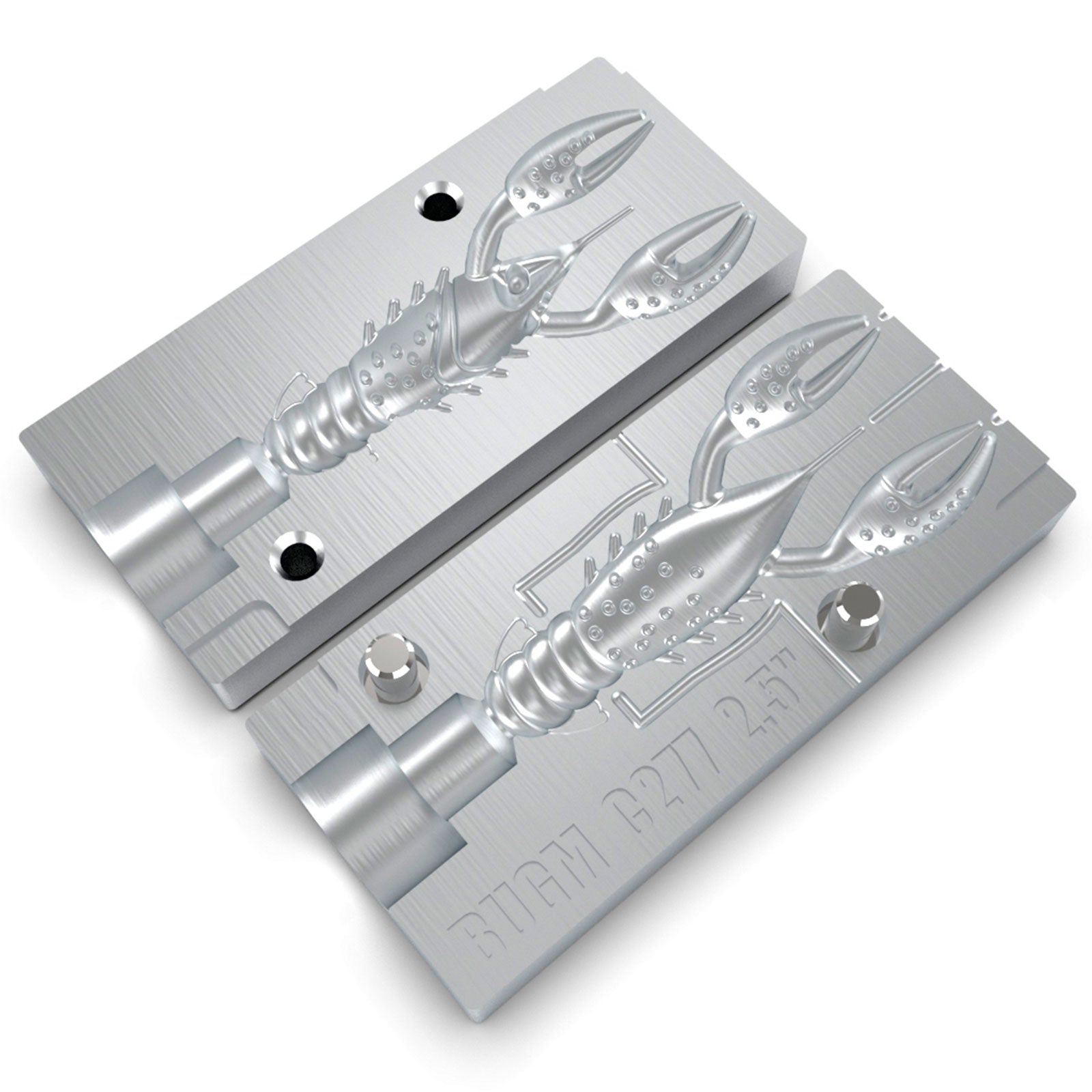 Aluminum Injection Soft Plastic Lure Mold For Fishing TDR Ned Rig Craw ...