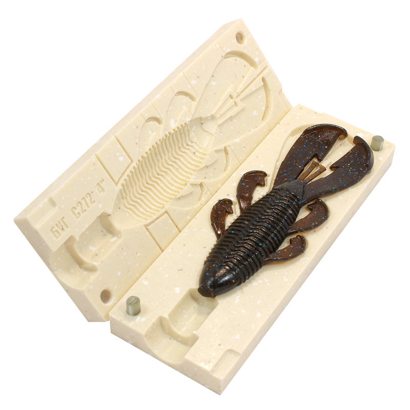 bass lure molds south africa 4.25" Rocket Bait Mold-4-Cavity Fishing Soft Bait Multi-cavity Aluminum