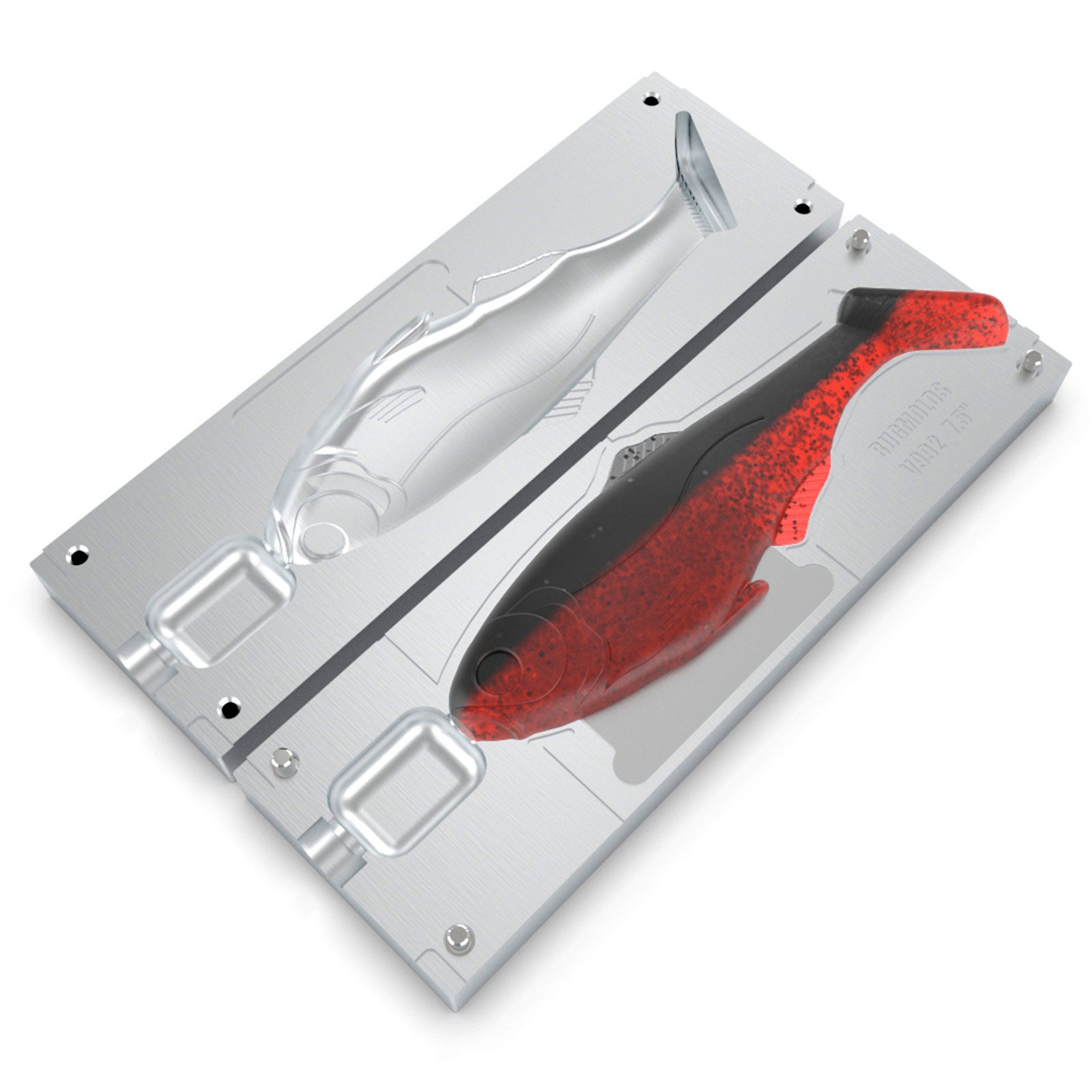 Aluminum Injection Soft Plastic Lure Mold For Fishing Battle Shad Styl