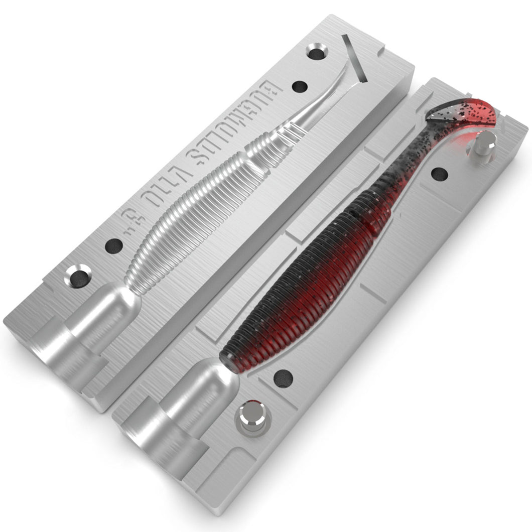 Baitech Aluminum Injection Soft Plastic Lure Mold For Fishing Slit Shad Swimba ...