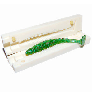 Soft Plastics Mold for 4.4 Inch flipping bait creature Lure - 1 Cavity Mold.  Bugmolds USA offers a high quality stone mold for soft plastics fishing  baits. This mold is a single