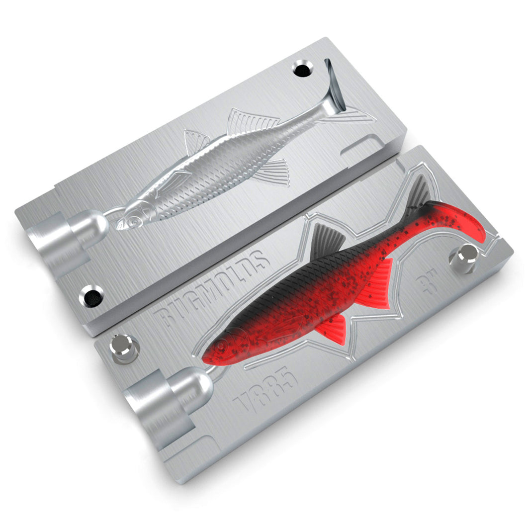 fish lure moulds 3 Inch Inshore Paddle Tail Swimbait Hand Injection Mold This mold is available in STONE material Bait Mold Grundel Goby Fish
