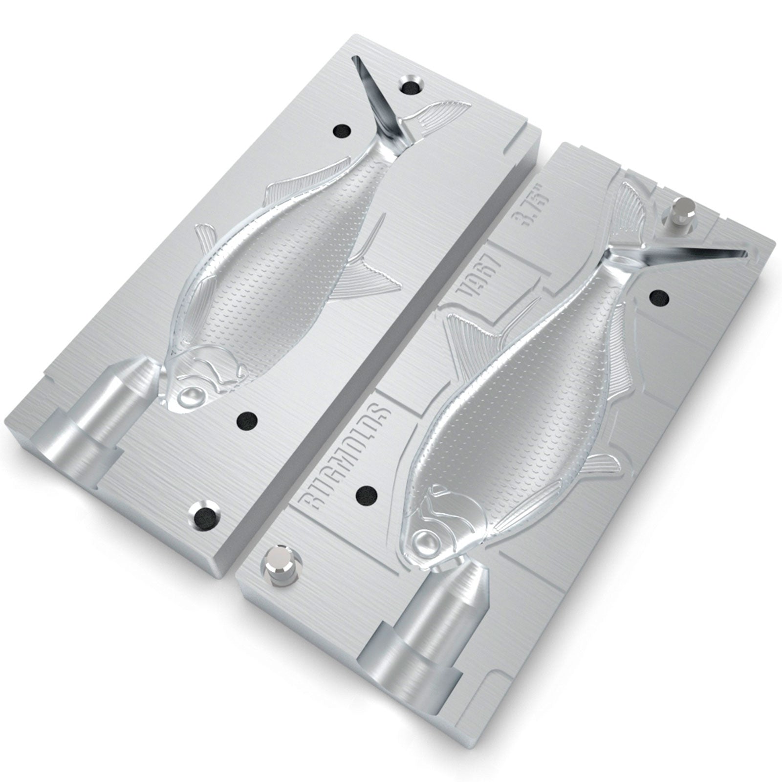Aluminum Injection Soft Plastic Lure Mold For Fishing BAMF Threadfin S – Bugmolds USA Aluminum Injection Soft Plastic Lure Mold For Fishing BAMF Threadfin S – Bugmolds USA